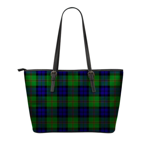 DUNDAS MODERN TARTAN LARGE LEATHER TOTE