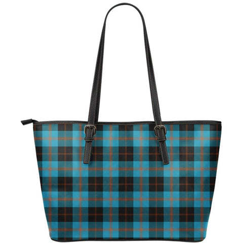 ANGUS ANCIENT TARTAN SMALL LEATHER TOTE