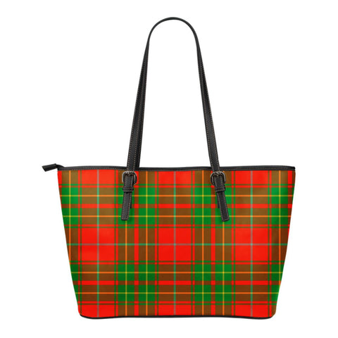 BURNETT ANCIENT TARTAN LARGE LEATHER TOTE