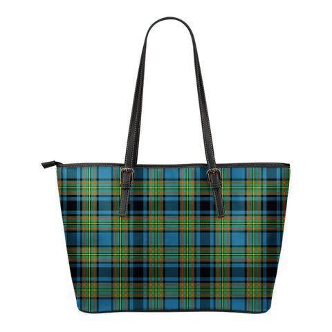 GILLIES ANCIENT TARTAN LARGE LEATHER TOTE