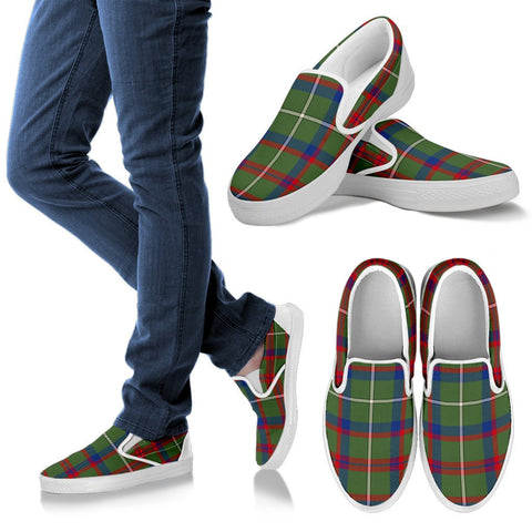 SHAW GREEN MODERN TARTAN SLIP ONS