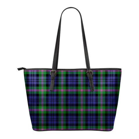 BAIRD MODERN TARTAN SMALL LEATHER TOTE