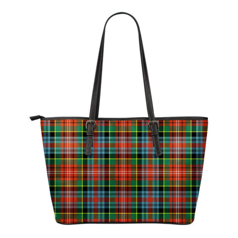 CALEDONIA ANCIENT TARTAN SMALL LEATHER TOTE