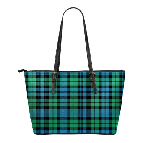 CAMPBELL ANCIENT 01 TARTAN SMALL LEATHER TOTE