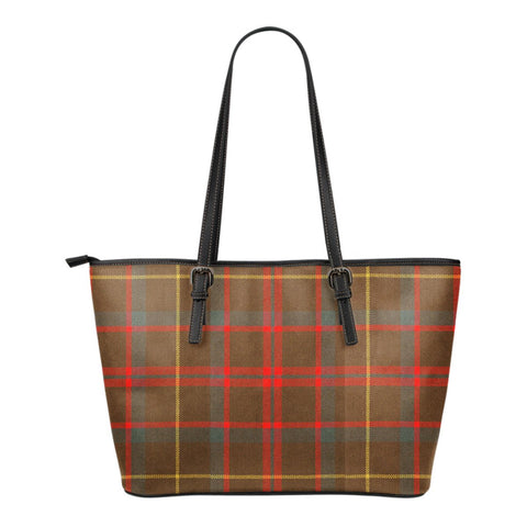 MACINTOSH HUNTING WEATHERED TARTAN LARGE LEATHER TOTE