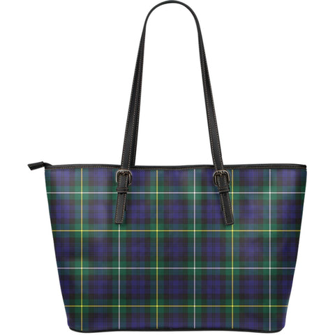 CAMPBELL ARGYLL MODERN TARTAN SMALL LEATHER TOTE