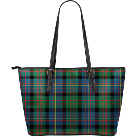 CAMERON OF ERRACHT ANCIENT TARTAN LARGE LEATHER TOTE