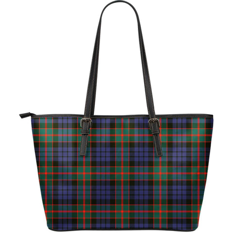 FLETCHER OF DUNANS TARTAN LARGE LEATHER TOTE