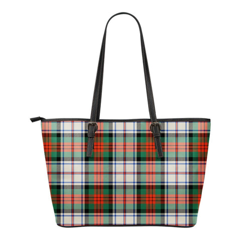 MACDUFF DRESS ANCIENT TARTAN SMALL LEATHER TOTE