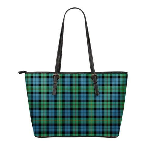 MACEWEN ANCIENT TARTAN SMALL LEATHER TOTE