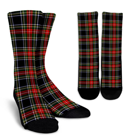 STEWART BLACK TARTAN CREW SOCKS