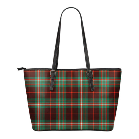 SCOTT BROWN ANCIENT TARTAN SMALL LEATHER TOTE