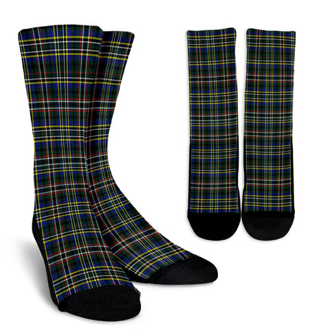 SCOTT GREEN MODERN TARTAN CREW SOCKS
