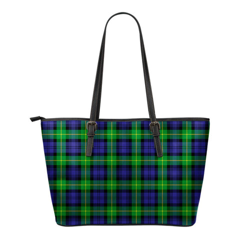 GORDON MODERN TARTAN SMALL LEATHER TOTE