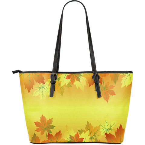 MAPLE LEAF LARGE LEATHER TOTE BAG 002