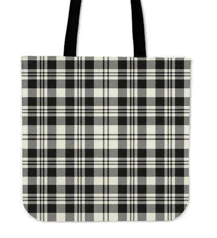 SCOTT BLACK & WHITE ANCIENT TARTAN TOTE BAG