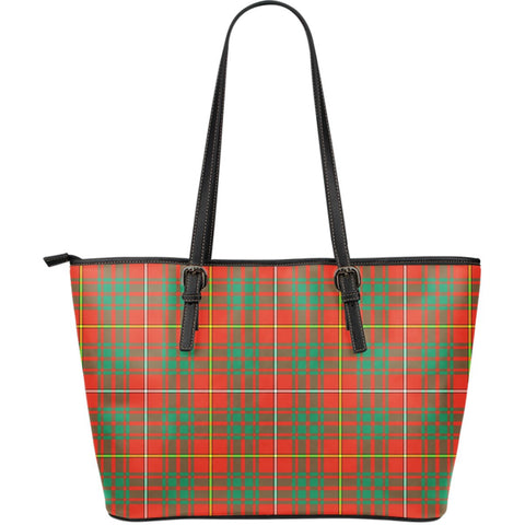 BRUCE ANCIENT TARTAN LARGE LEATHER TOTE