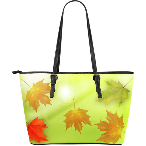 MAPLE LEAF LARGE LEATHER TOTE BAG 004