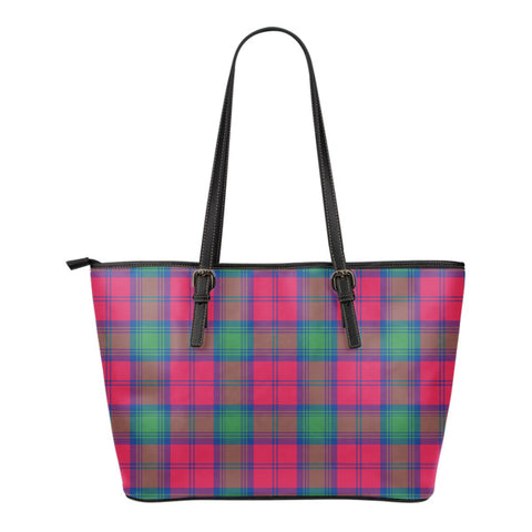 LINDSAY ANCIENT TARTAN SMALL LEATHER TOTE