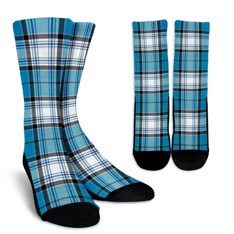 TURQUOISE MACKELLAR TARTAN CREW SOCKS