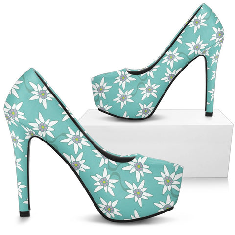 EDELWEISS FLOWER PATTERN HEELS