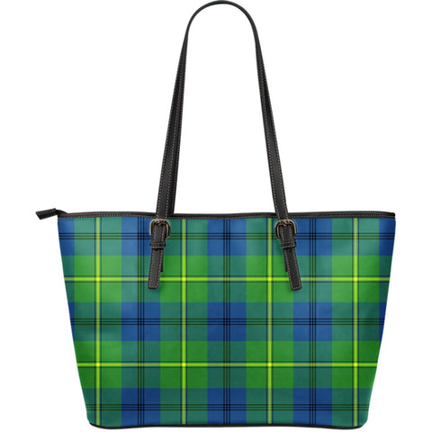 JOHNSTON ANCIENT TARTAN LARGE LEATHER TOTE