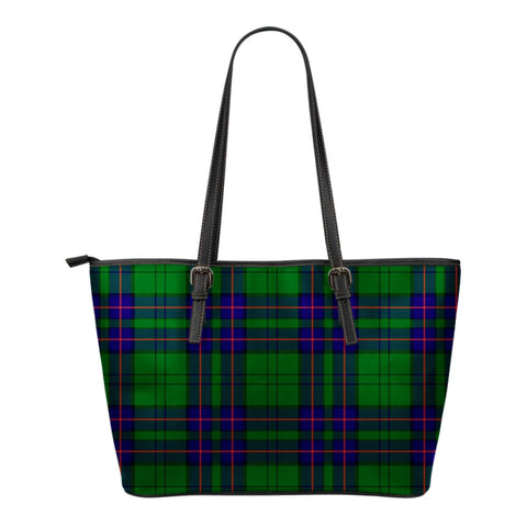 LOCKHART MODERN TARTAN SMALL LEATHER TOTE