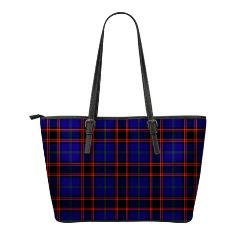 HOME MODERN TARTAN SMALL LEATHER TOTE