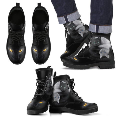 CAT YING YANG LEATHER BOOTS
