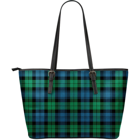 BLACKWATCH ANCIENT TARTAN LARGE LEATHER TOTE