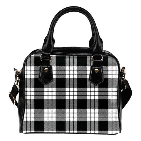 MACFARLANE BLACK & WHITE TARTAN SHOULDER HANDBAG