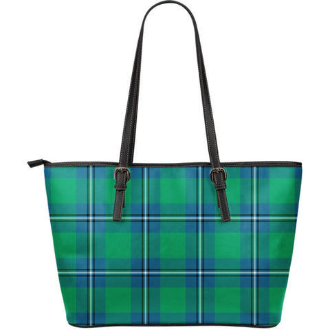 IRVINE ANCIENT TARTAN LARGE LEATHER TOTE