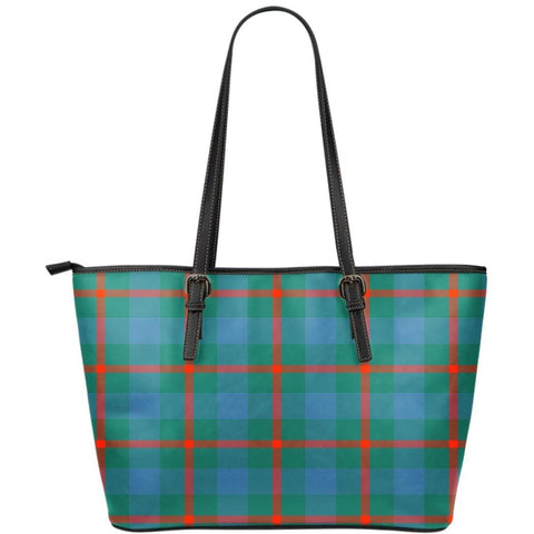 AGNEW ANCIENT TARTAN SMALL LEATHER TOTE