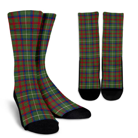 SHAW GREEN MODERN TARTAN CREW SOCKS