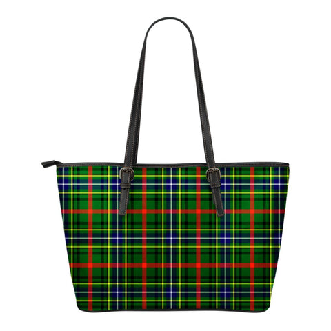 BISSET TARTAN SMALL LEATHER TOTE