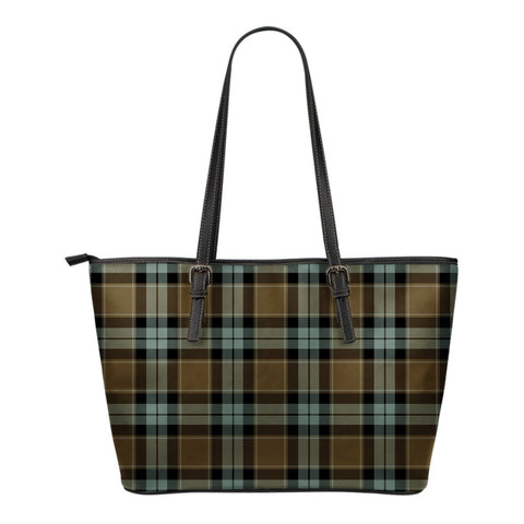 GRAHAM OF MENTEITH WEATHERED TARTAN SMALL LEATHER TOTE