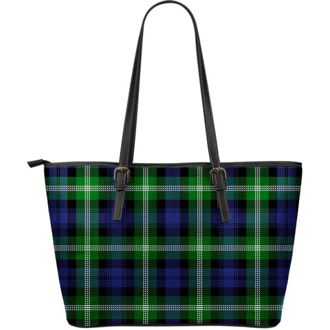 BAILLIE MODERN TARTAN LARGE LEATHER TOTE