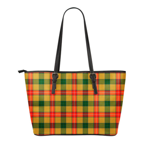 BAXTER TARTAN SMALL LEATHER TOTE