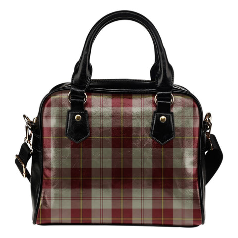 CUNNINGHAM BURGUNDY DANCERS TARTAN SHOULDER HANDBAG