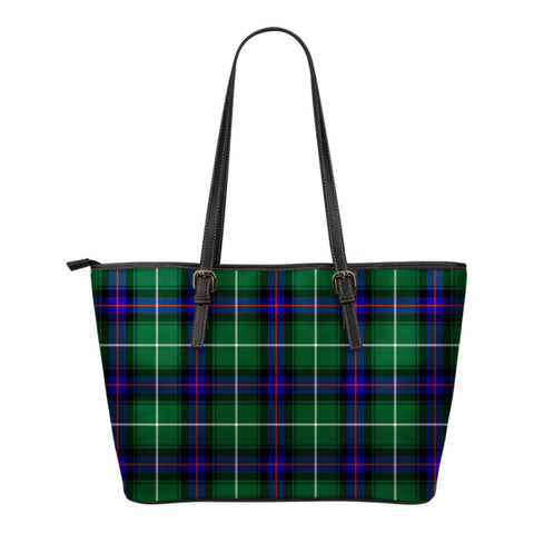 MACDONALD OF THE ISLES HUNTING MODERN TARTAN LARGE LEATHER TOTE