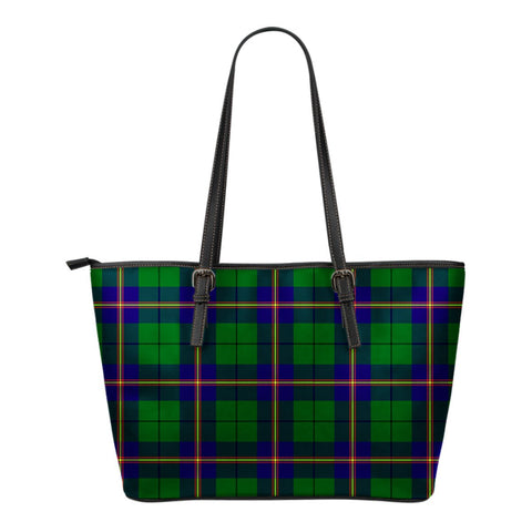 CARMICHAEL MODERN TARTAN LARGE LEATHER TOTE