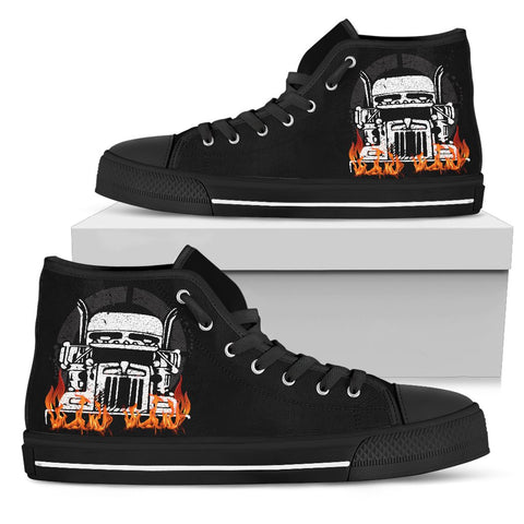 TRUCK FIRE HIGH TOP CANVAS SHOES 8