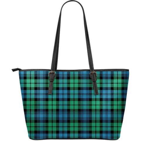 CAMPBELL ANCIENT 01 TARTAN LARGE LEATHER TOTE