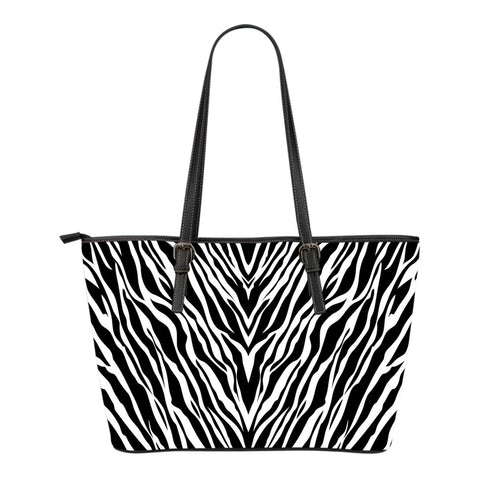ZEBRA PATTERN SMALL LEATHER TOTE