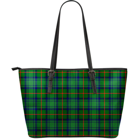 CRANSTON MODERN TARTAN SMALL LEATHER TOTE