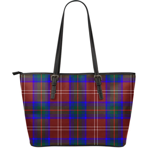 CHISHOLM HUNTING MODERN TARTAN SMALL LEATHER TOTE