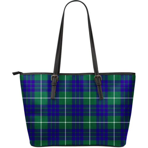 HAMILTON HUNTING MODERN TARTAN SMALL LEATHER TOTE