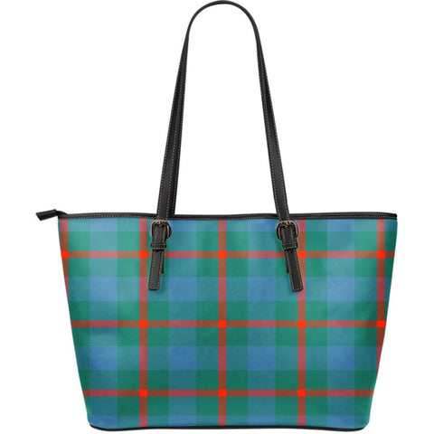 AGNEW ANCIENT TARTAN LARGE LEATHER TOTE