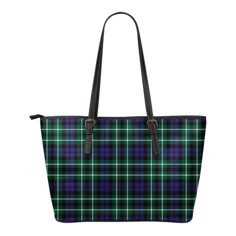 GRAHAM OF MONTROSE MODERN TARTAN LARGE LEATHER TOTE