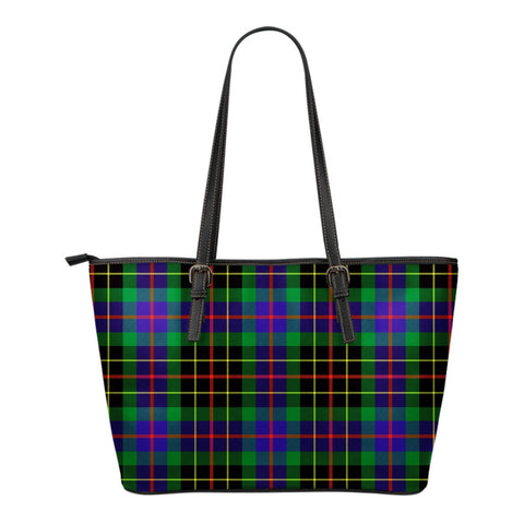 BRODIE HUNTING MODERN TARTAN SMALL LEATHER TOTE